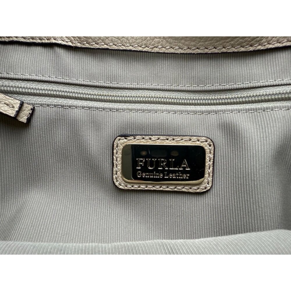 FURLA Noemi Cowhide Grained Leather Backpack Mini Women Used Authentic - Picture 5 of 10